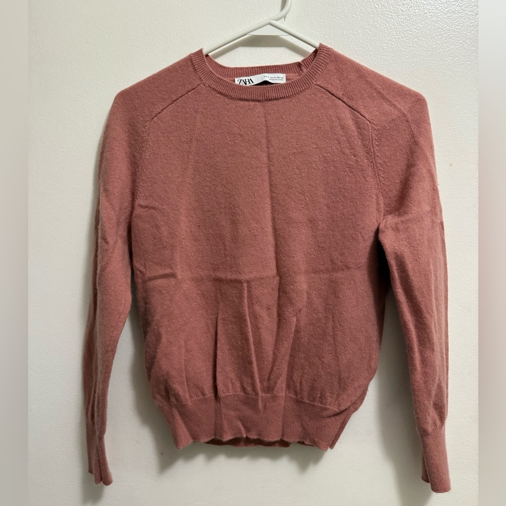 Zara Women's Terracotta Crew Neck Sweater